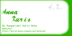 anna kuris business card